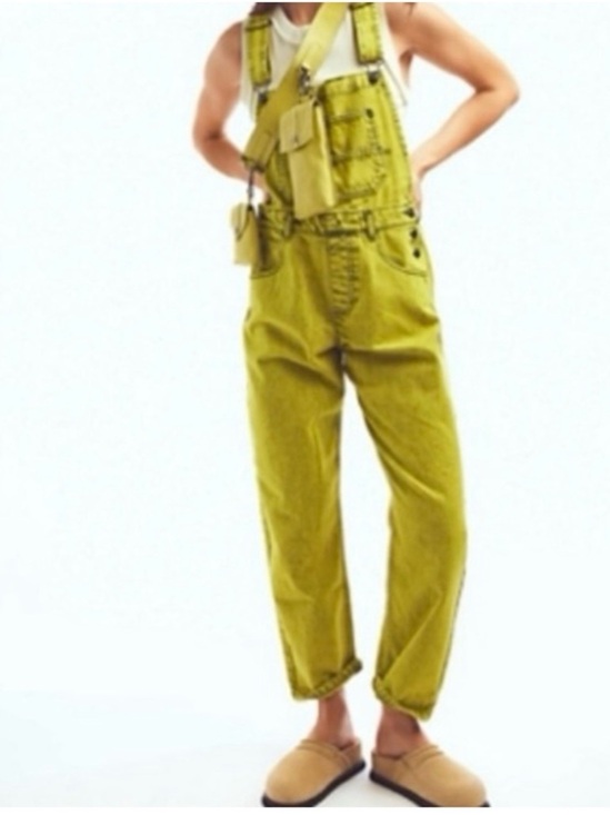 We The Free Denim - We The Free By Free People Acid Green Ziggy Denim Jean Straight Leg Overalls